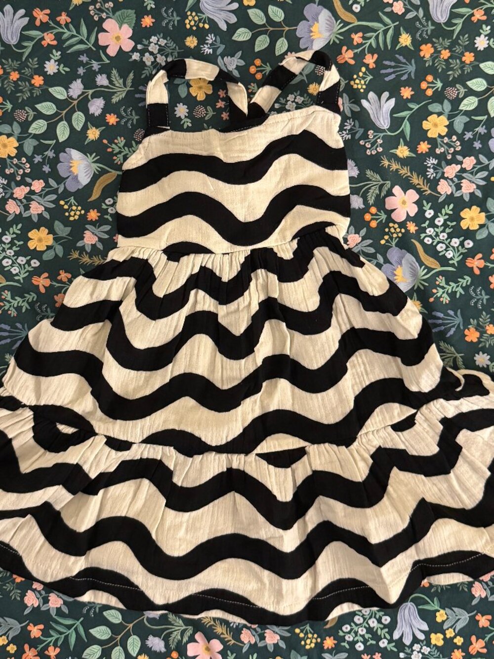 NEW Hanna Andersson Print Muslin Twirl Dress Squiggles On Ecru 2T 2